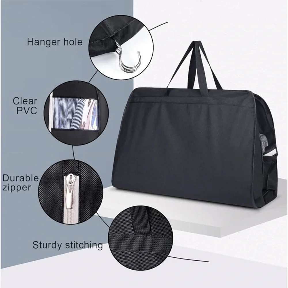 NWT Sleeping Lamb 54'' Breathable Black Gusseted Garment Bag for Travel
